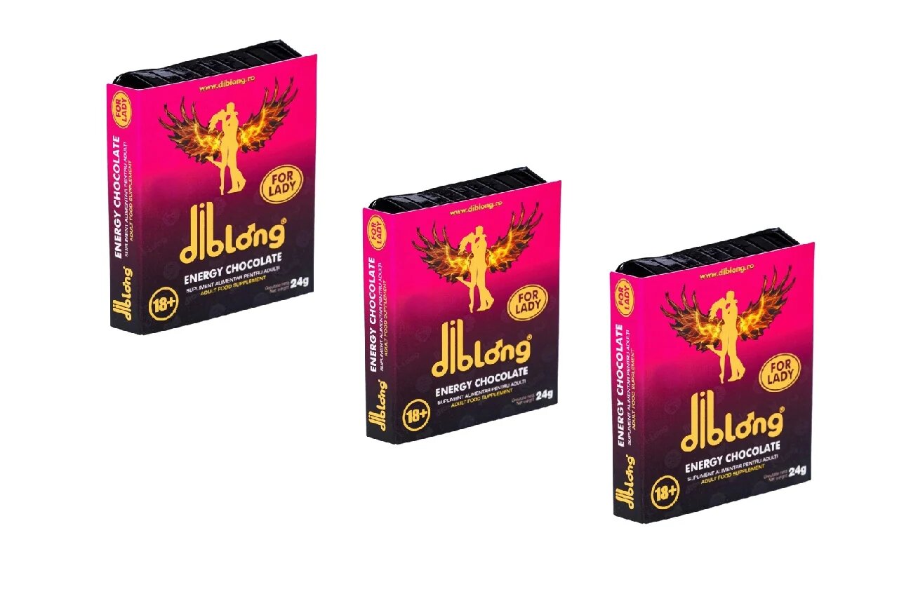 Diblong SET: Energy Chocolate for Lady - supliment alimentar pentru femei pe bază de ciocolată cu plante care susțin sănătatea sexuală și recăpătarea energiei 3 x 24g - Default Title