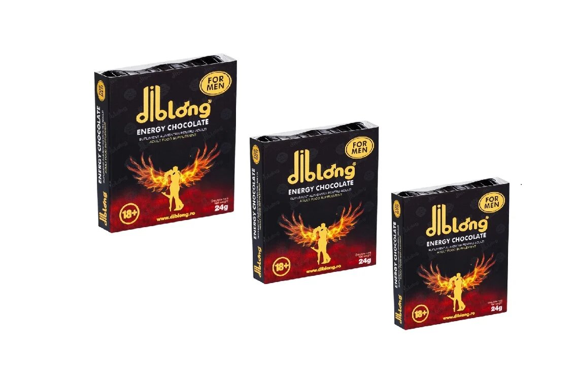 Diblong SET: Energy Chocolate For Men - supliment alimentar pentru bărbați pe bază de ciocolată cu plante care susțin sănătatea sexuală și funcția erectilă 3 x 24g - Default Title