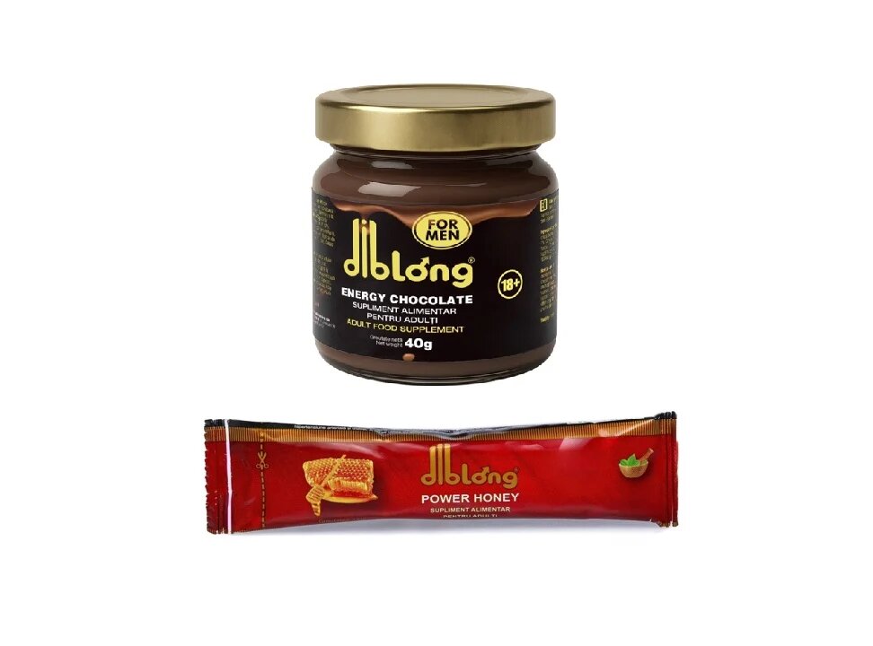 Diblong SET: Energy Chocolate For Men - supliment alimentar pentru bărbați sub formă de ciocolată tartinabilă cu ingrediente naturale care susțin sănătatea sexuală și funcția erectilă 40g + 1 plic Power Honey 10g - Default Title