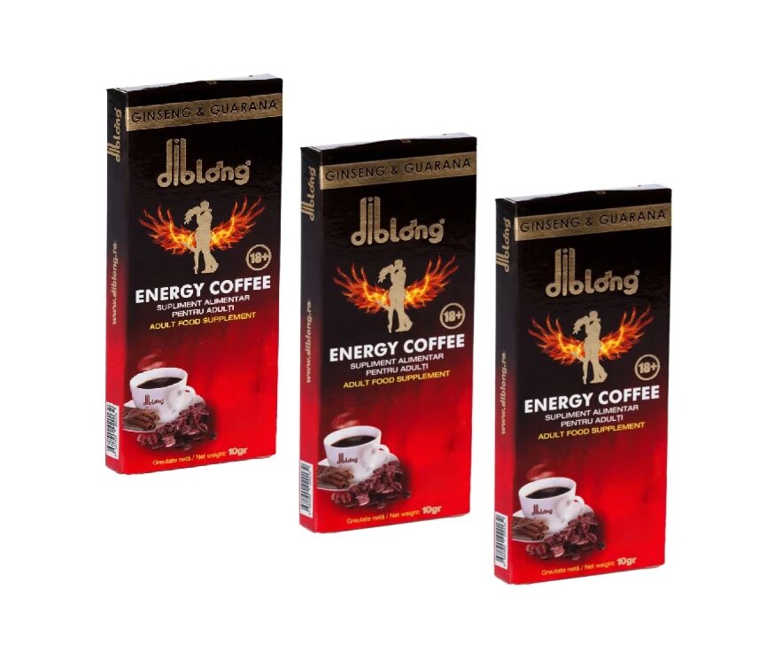 Diblong SET: Energy Coffee - supliment alimentar pentru bărbați formula de cafea instant cu plante care susțin sănătatea sexuală și funcția erectilă 3 buc x 10 g - Default Title