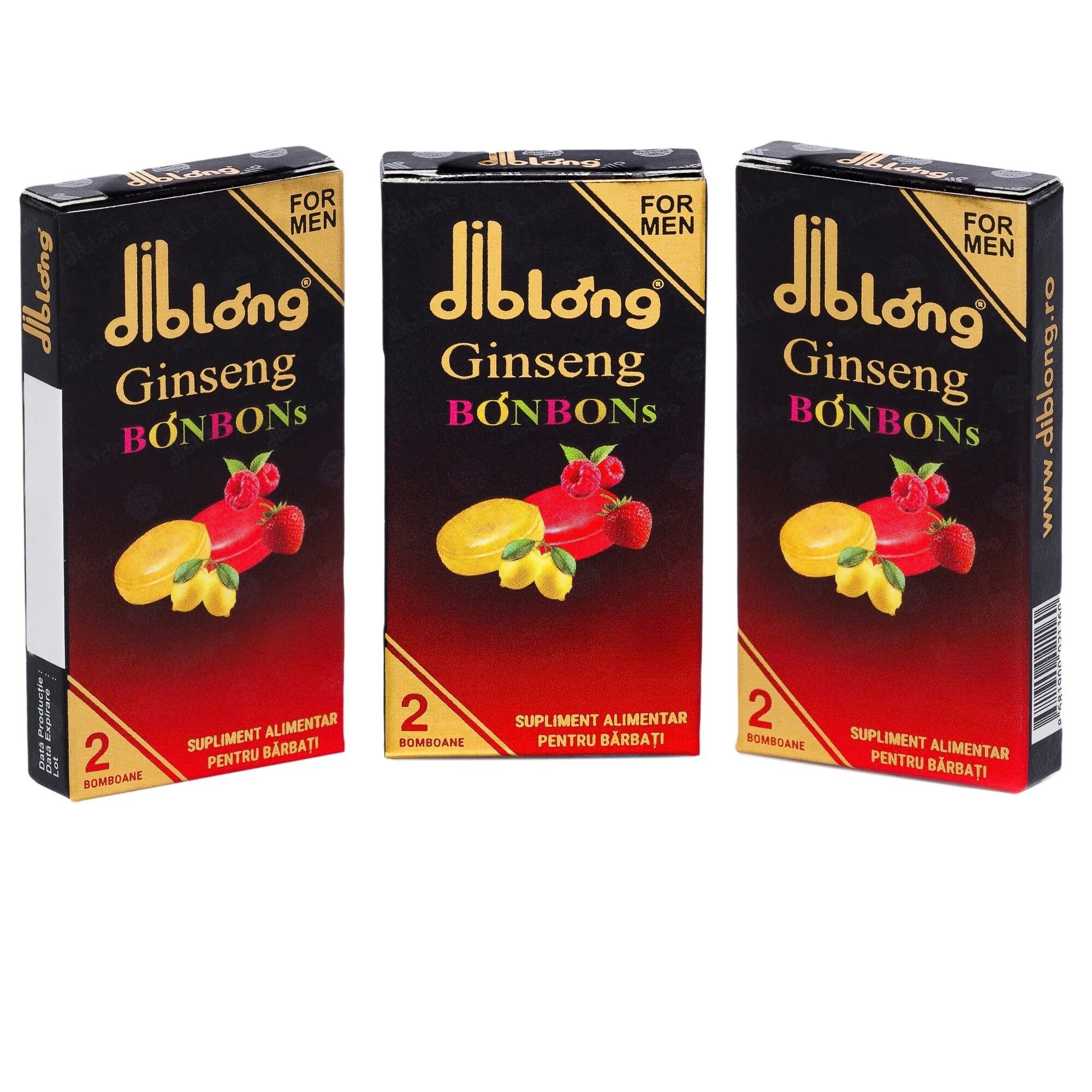 Diblong SET: Ginseng Bonbons - supliment alimentar pentru bărbați bomboane cu ingrediente naturale ce susțin sănătatea sexuală și funcția erectilă 3 cutii x 2 buc - Default Title