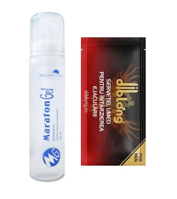 PARAPHARM SET: Lubrifiant MARATON Gel pe baza de apa 50 ml + 1 servetel DIBLONG DELAY TOWEL - Default Title