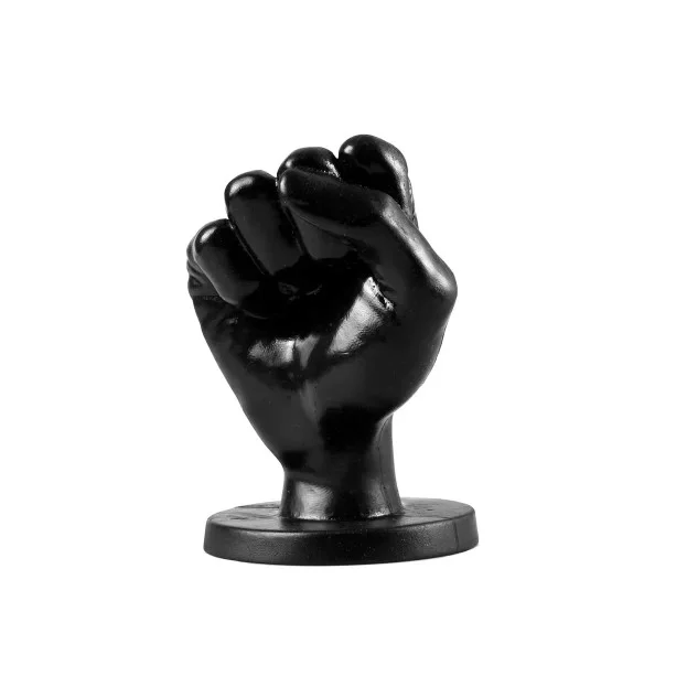 All Black Dildo Anal Fist PVC Negru 14 cm