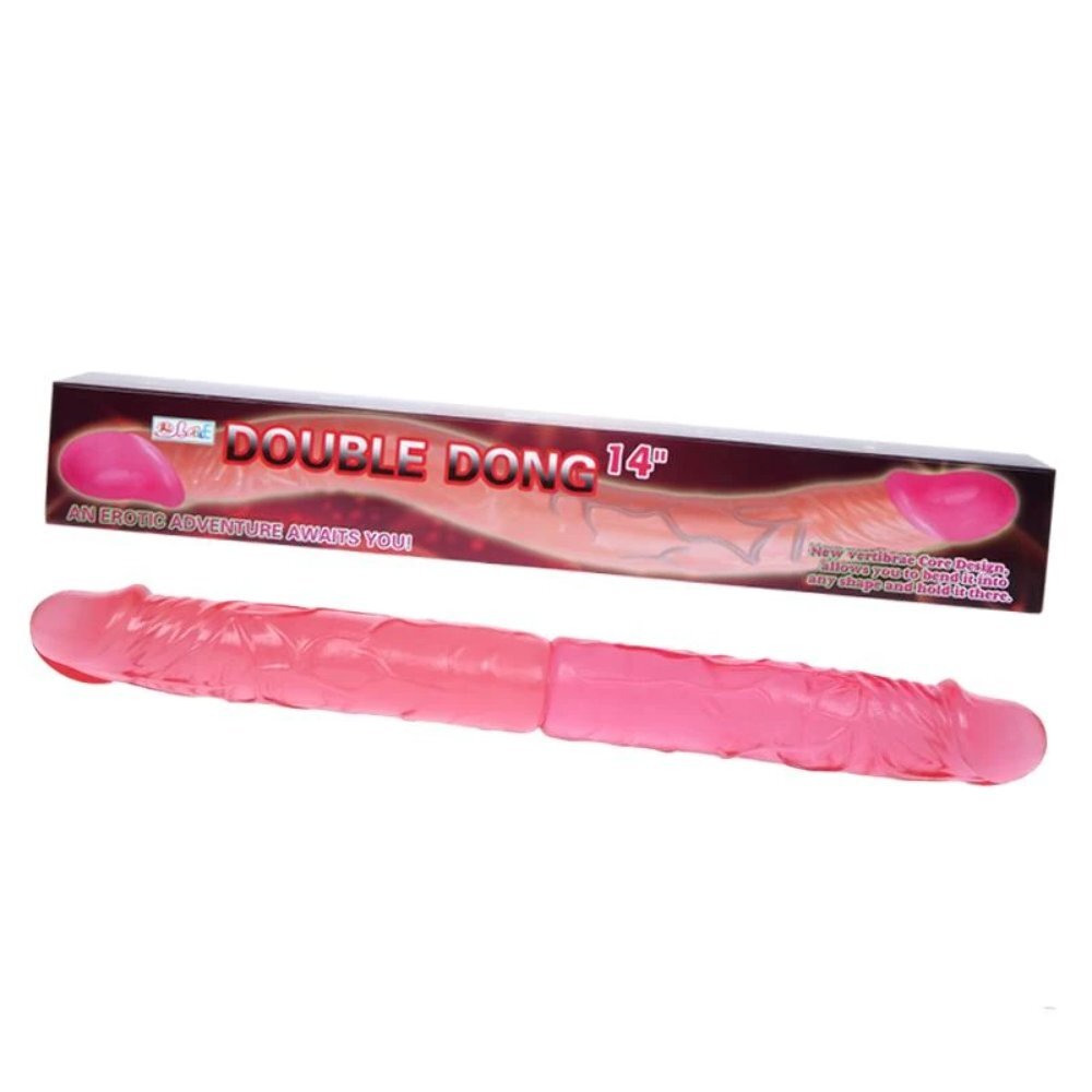 Baile Dildo Double Dong PVC Roz 37.4 cm