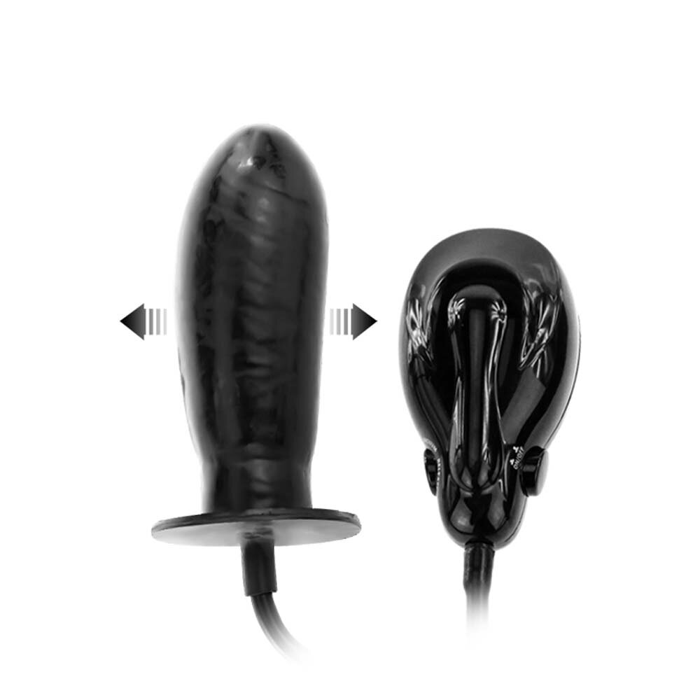 Baile Dildo Gonflabil Automat cu Vibratii Negru
