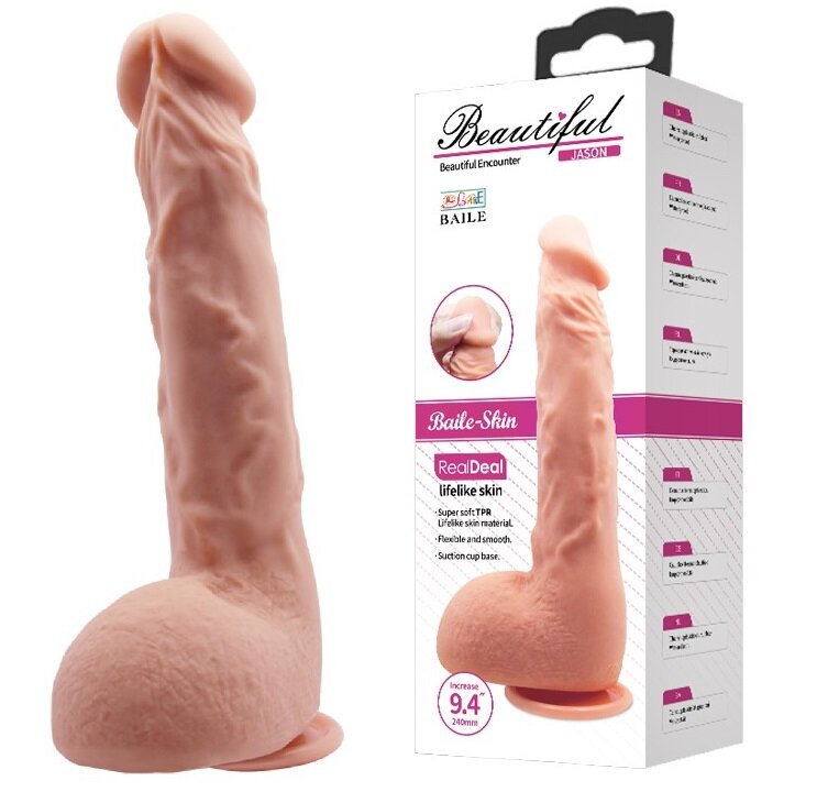 Baile Dildo Realist Beautiful Jason LifeLike Skin Natural 25.5 cm
