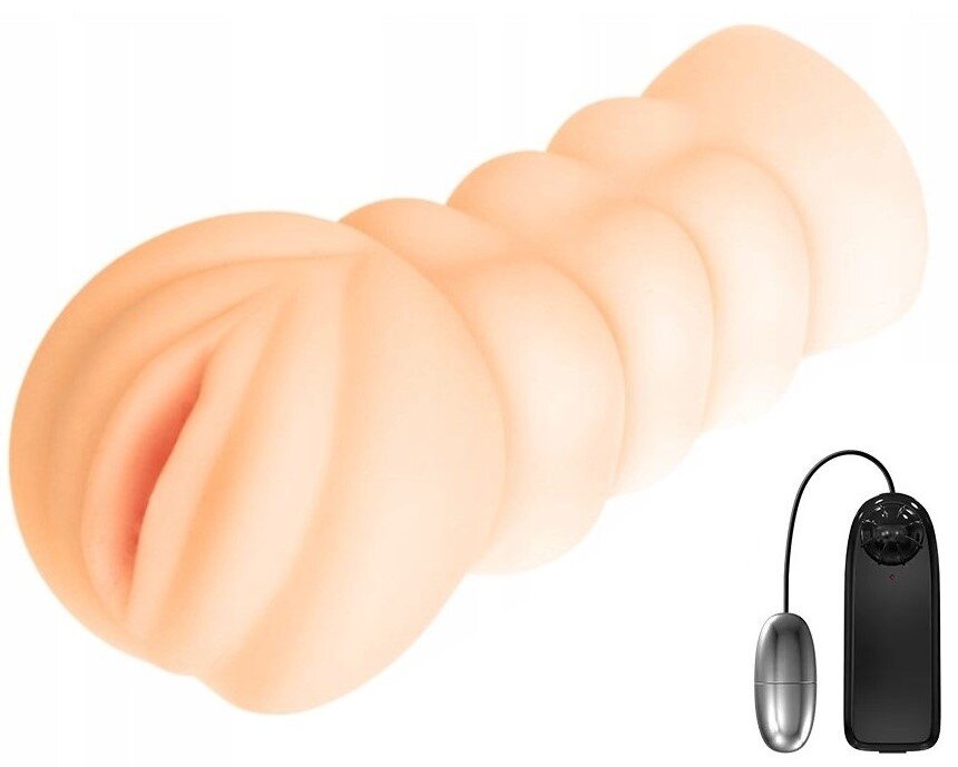 Baile Masturbator Realist cu Glont Vibrator Multispeed TPR Natural 15.5 cm