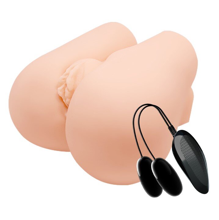 Baile Masturbator Realist Dublu Vagin&Anus cu Vibratii Multispeed Crazy Bull Natural