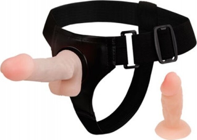 Baile Strap-on Jessica Ultra Passionate Harness cu 2 Dildo-uri TPR Natural