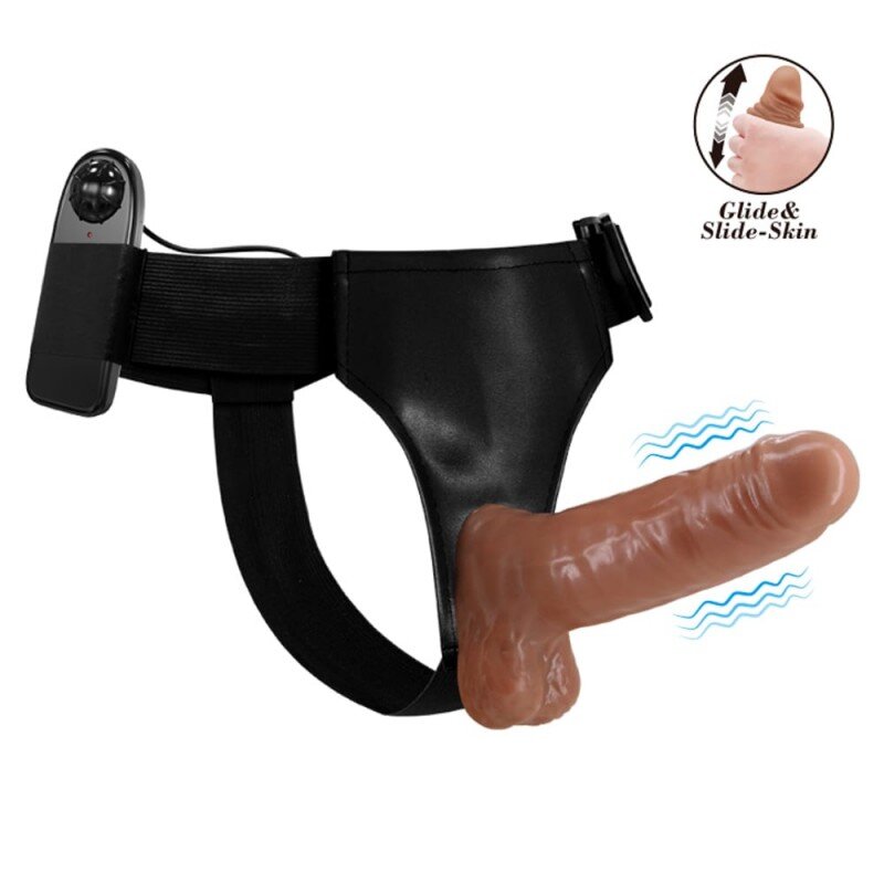 Baile Strap On Ultra Passionate Harness Multispeed Sliding Skin Dildo