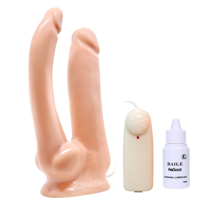 Baile Vibrator Dublu Brave Her With Two Guns Multispeed TPR Natura 20cm
