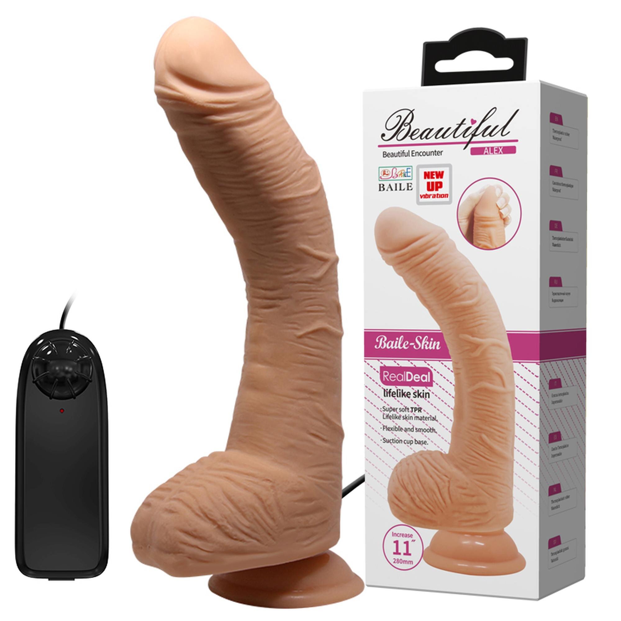 Baile Vibrator Realist Multispeed Beautiful Alex LifeLike Skin Natural 28 cm