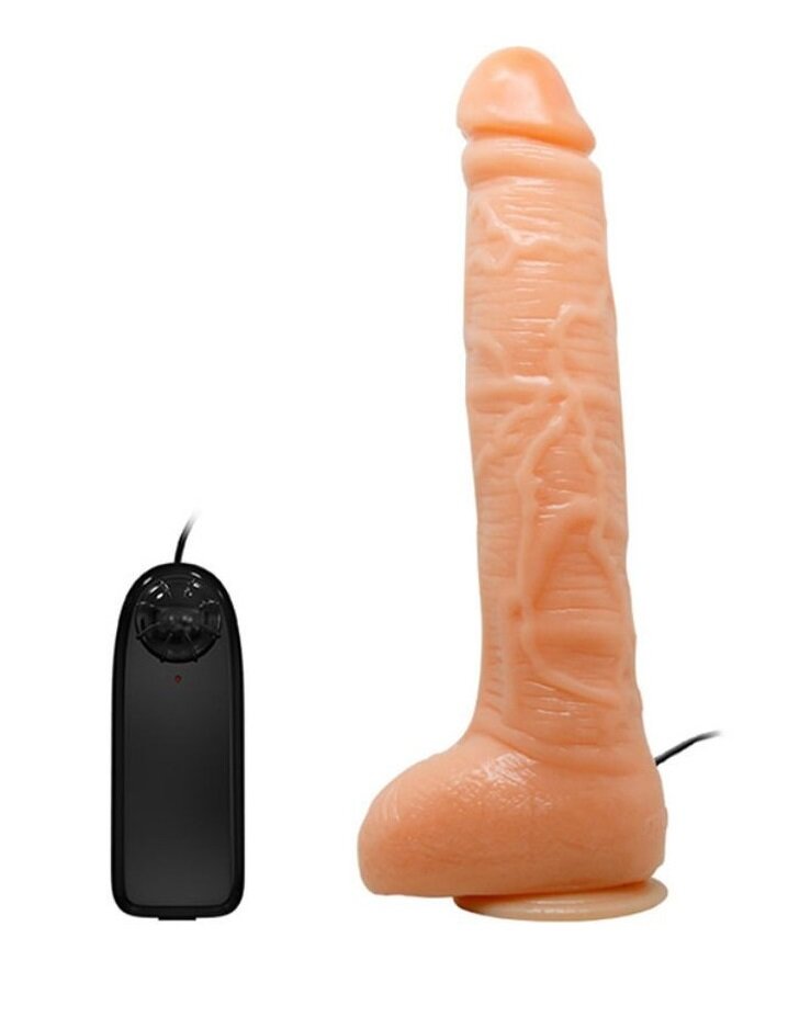 Baile Vibrator Realist Multispeed cu Telecomanda PVC Natural 27 cm