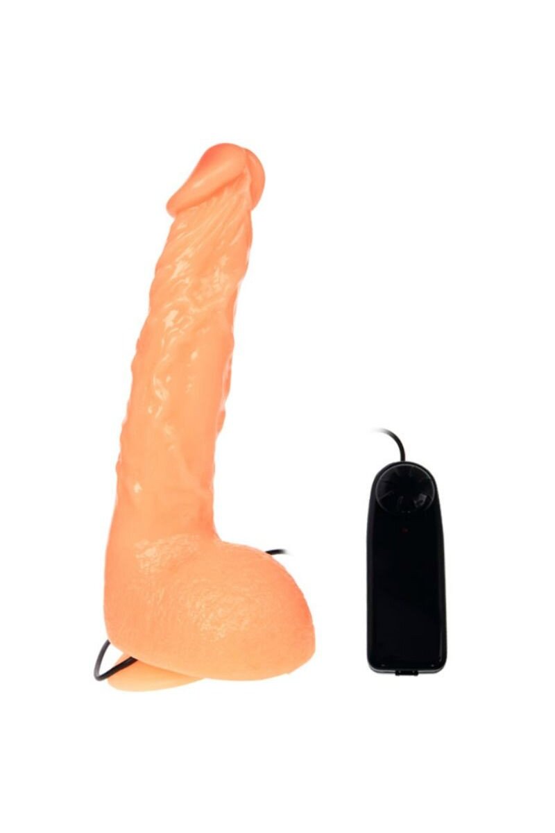 Baile Vibrator Realist Multispeed Jason cu Telecomanda TPR Natural 24 cm