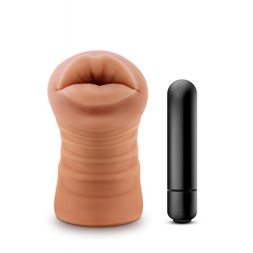 Blush NOVELTIES Masturbator Isabella Mocha Mouth cu Glont Vibrator