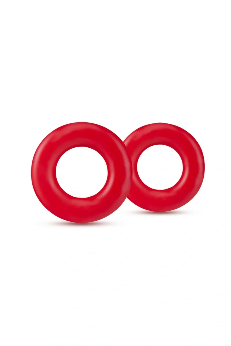 Blush NOVELTIES Set 2 Inele de Penis pentru Erectie Stay Hard Donut TPE Rosu