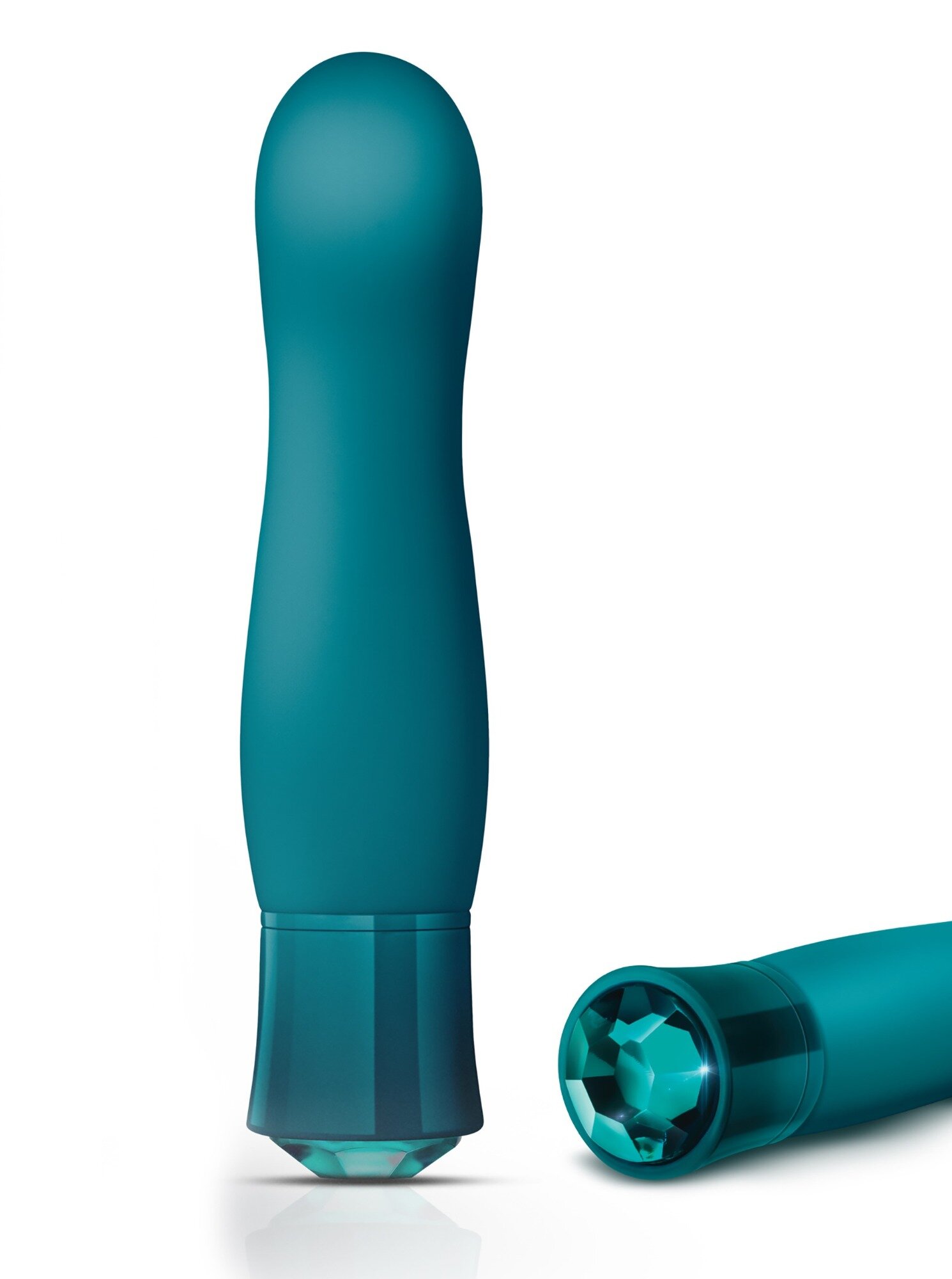 Blush NOVELTIES Vibrator Fierce Blue Topaz 10 Moduri Vibratii Silicon USB IPX7 Verde 13.9 cm