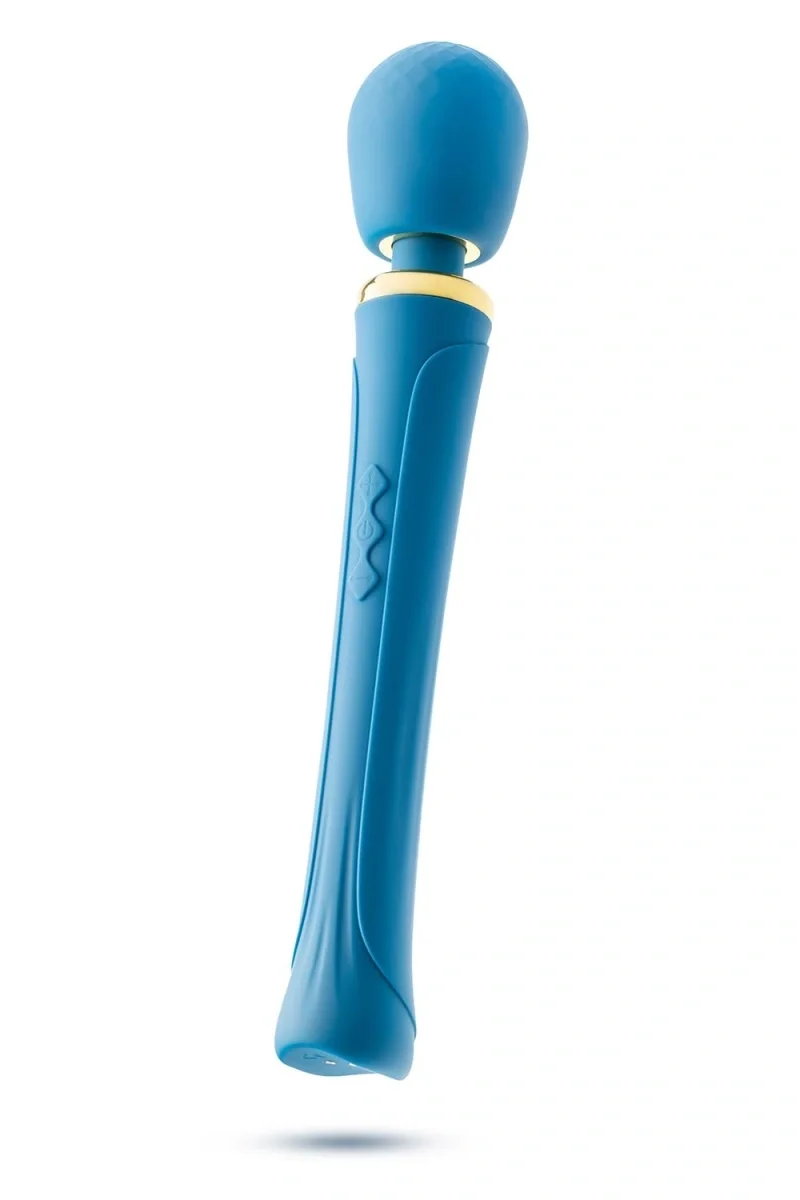 Blush NOVELTIES Vibrator Wand Dianna 20 Moduri Vibratii 5 Viteze Silicon USB Magnetic Albastru 31.1 cm