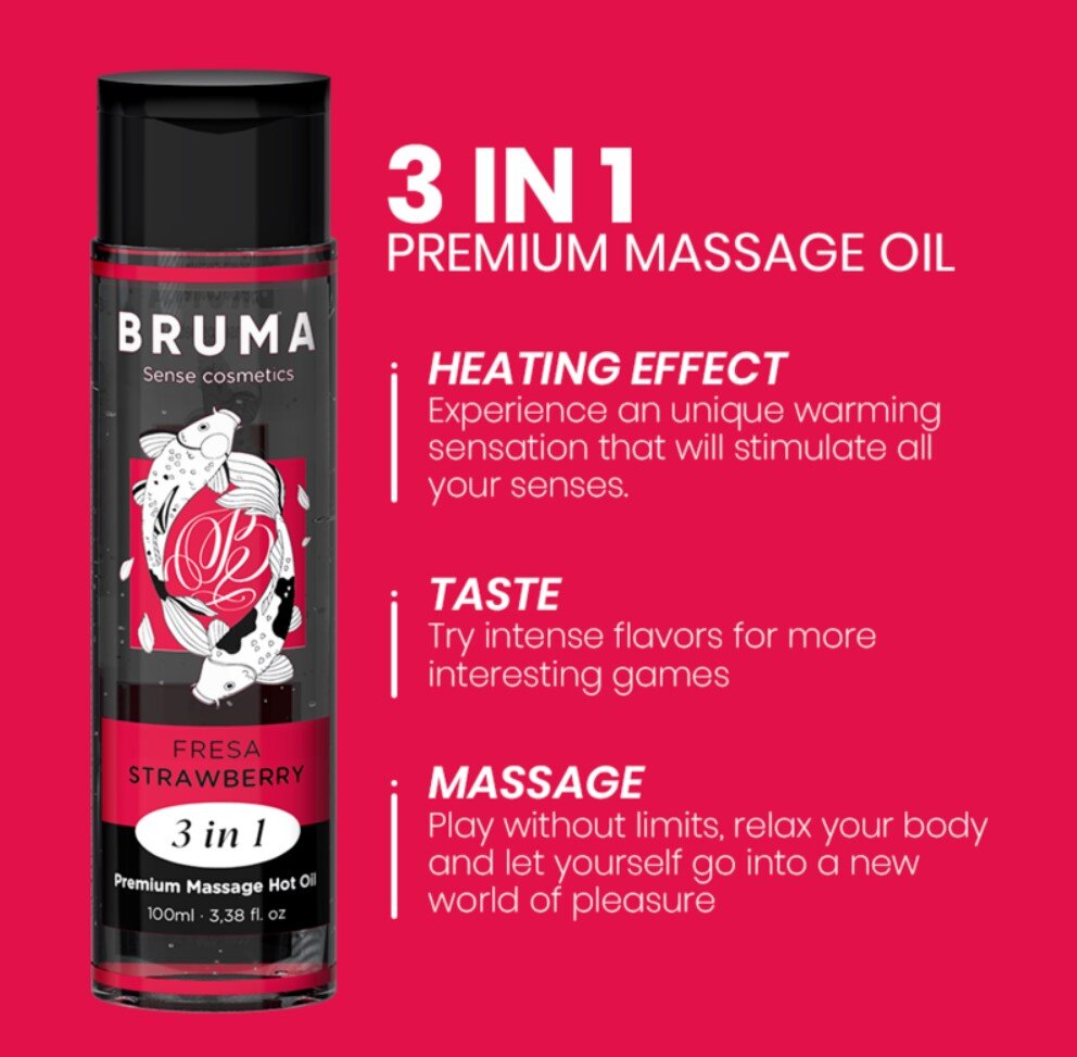 Bruma Ulei de Masaj 3 in 1 Premium Hot Oil Aroma Capsuni 100 ml