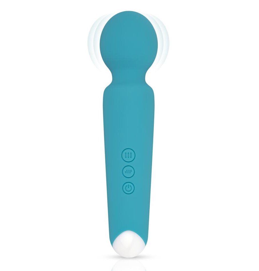 CALA AZUL Vibrator Masaj Maria 10 Moduri Vibratii Silicon USB Turcoaz 19.5 cm