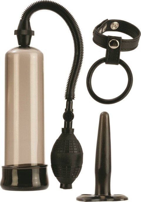 California Exotics Kit Pompa Penis+Dop Anal+Inel Dublu Penis Rock Hard