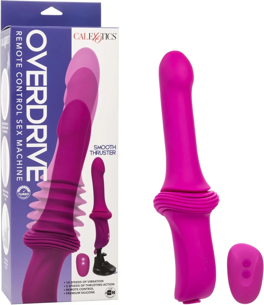 California Exotics Vibrator Overdrive Smooth Thruster Remote Control Silicon USB Roz 29.2 cm