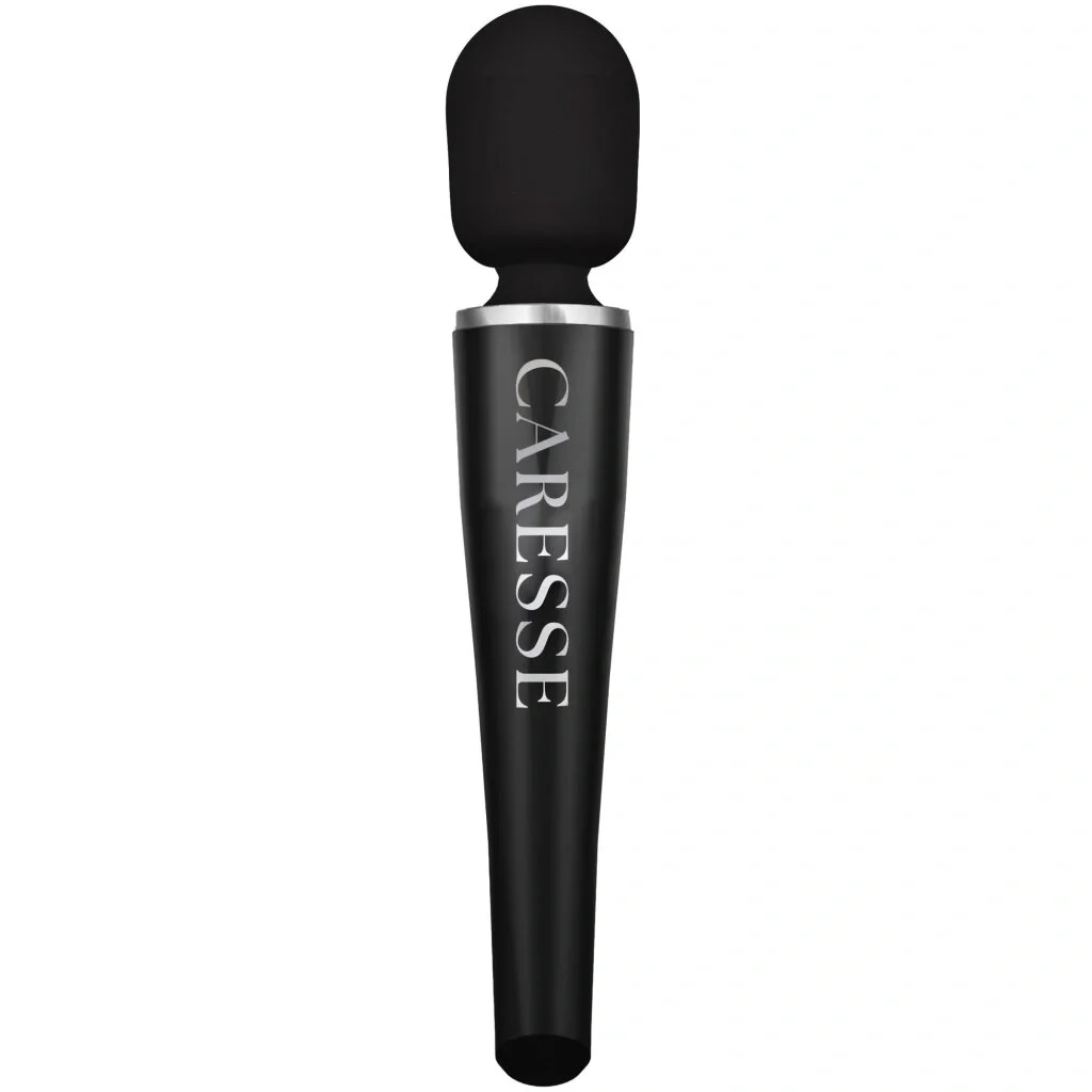 Caresse Vibrator Pro Wand 5 Intensitati Vibratii Silicon USB Negru 30 cm