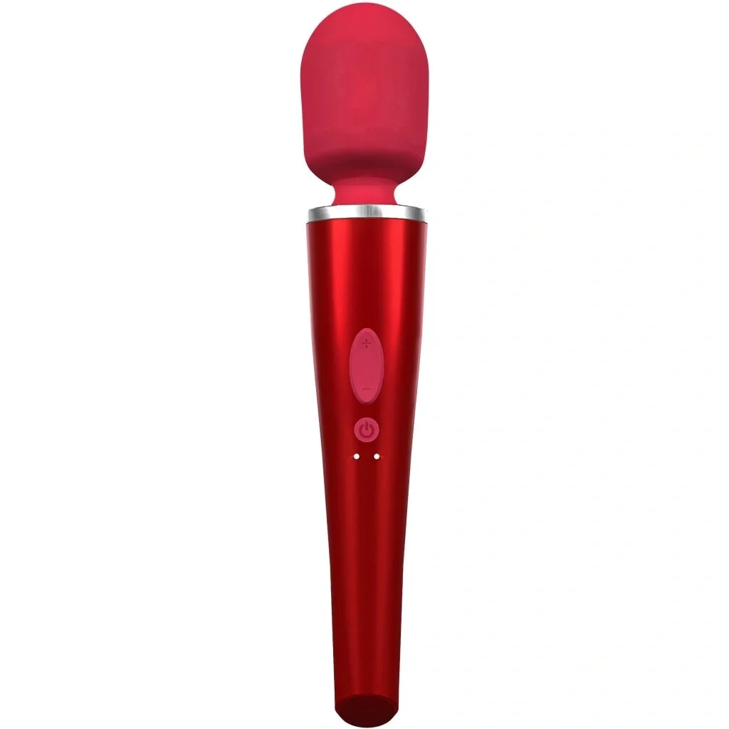 Caresse Vibrator Pro Wand 5 Intensitati Vibratii Silicon USB Rosu 30 cm