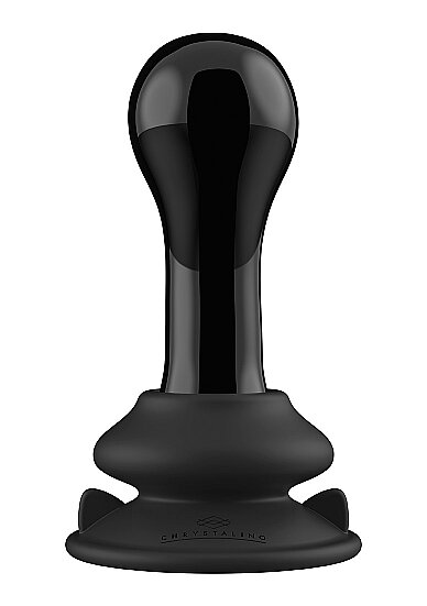 Chrystalino Dop Anal din Sticla Globy Remote Control Ventuza Silicon Detasabila 10 Moduri Vibratii USB 11 cm