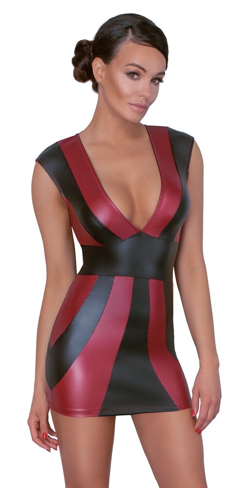 Cottelli Collection Rochie Sexy Wetlook Rosu/Negru S