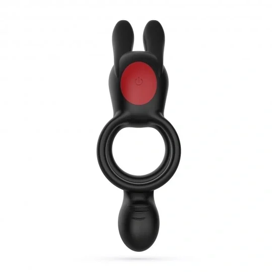 Crushious Inel de Penis Dingo Dublu Vibrator cu Telecomanda 9 Moduri Vibratii Silicon+ABS USB 16 cm