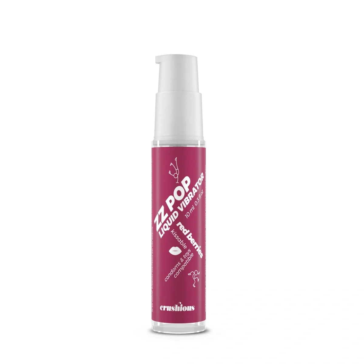 Crushious Lubrifiant ZZ Pop cu Efect Vibrator Aroma Fructe Rosii 10 ml