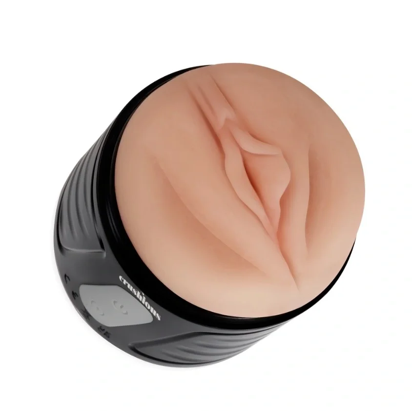 Crushious Masturbator Dublu Dunk 10 Moduri Vibratii USB TPE Natural 11 cm