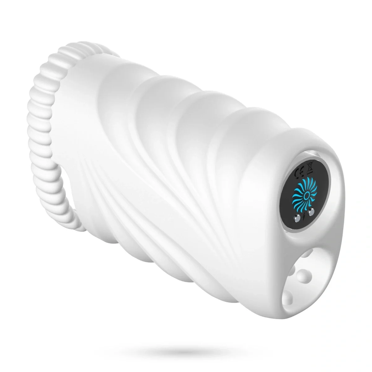 Crushious Masturbator Nautilus cu Glont Vibrator 10 Moduri Vibratii TPE USB Alb