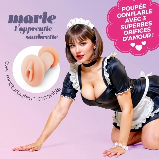 Crushious Papusa Gonflabila Marie L'Apprentie Soubrette cu Masturbator 3 Puncte de Penetrare 1.55 m