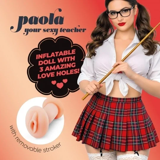 Crushious Papusa Gonflabila Paola The Teacher cu Masturbator 3 Puncte de Penetrare 1.55 m