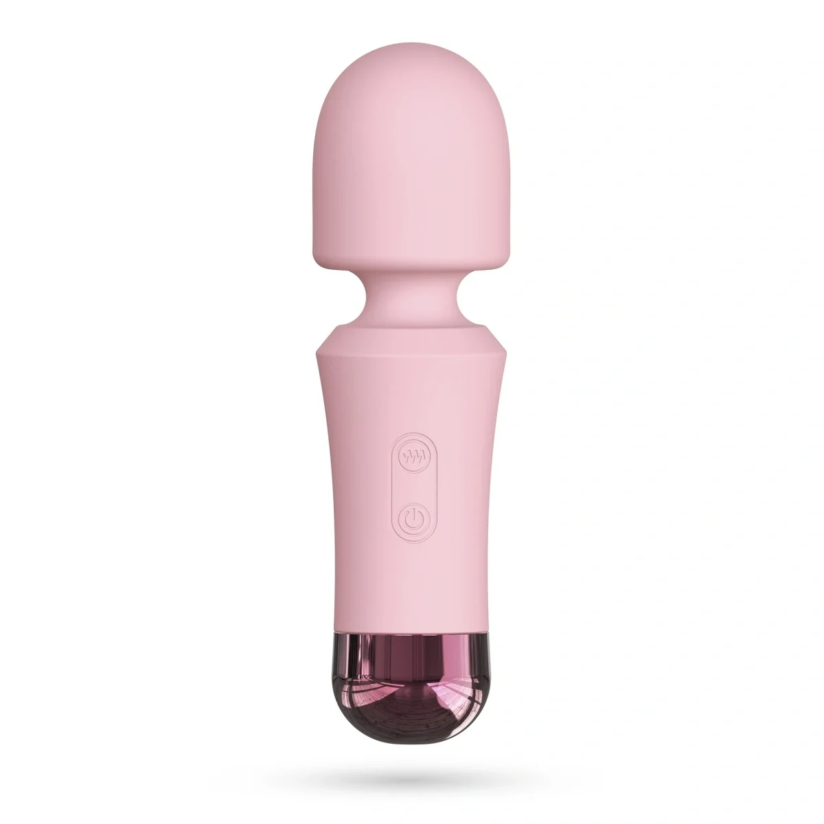 Crushious Vibrator Wanda Mini Wand 10 Moduri Vibratii Silicon USB Roz 12.5 cm