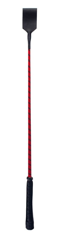 Devil Sticks Cravasa din Piele Naturala Negru/Rosu 72 cm