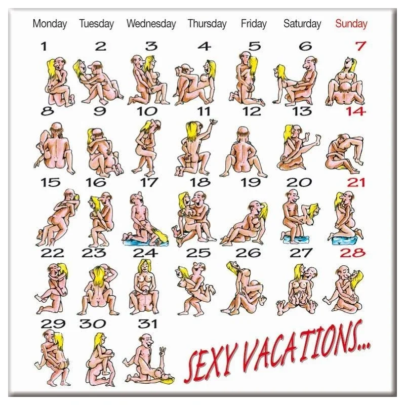 Diablo Picante Magnet Calendar Kamasutra 31 de Pozitii Sexuale