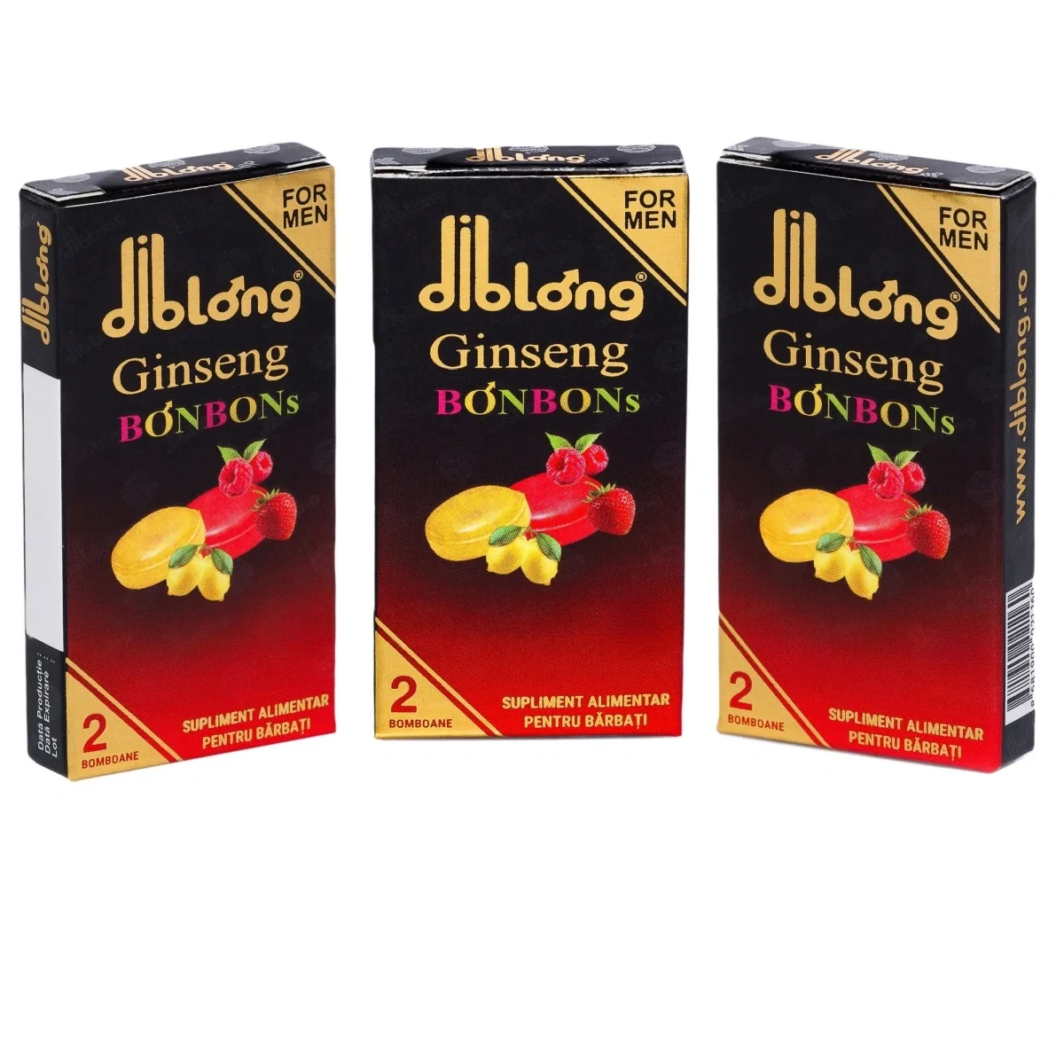 Diblong Set 3 bucati-Supliment alimentar Ginseng Bonbons pentru barbati bomboane cu ingrediente naturale ce sustin sanatatea sexuala si functia erectila 3 cutii x 2 buc