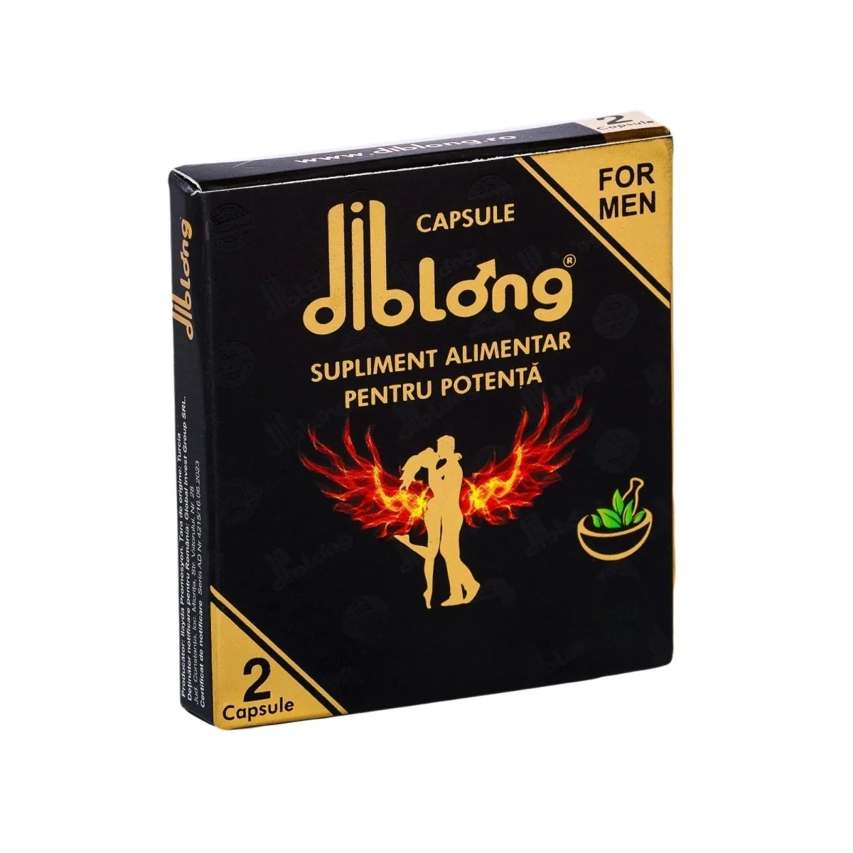 Diblong Supliment alimentar Capsule Ginseng pentru barbati sub forma de capsule cu plante care sustin sanatatea sexuala si functia erectila 1 cutie x 2 buc