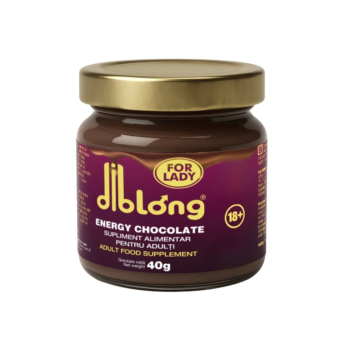 Diblong Supliment alimentar Energy Chocolate pentru femei sub forma de ciocolata tartinabila cu ingrediente naturale care sustin sanatatea sexuala 40g