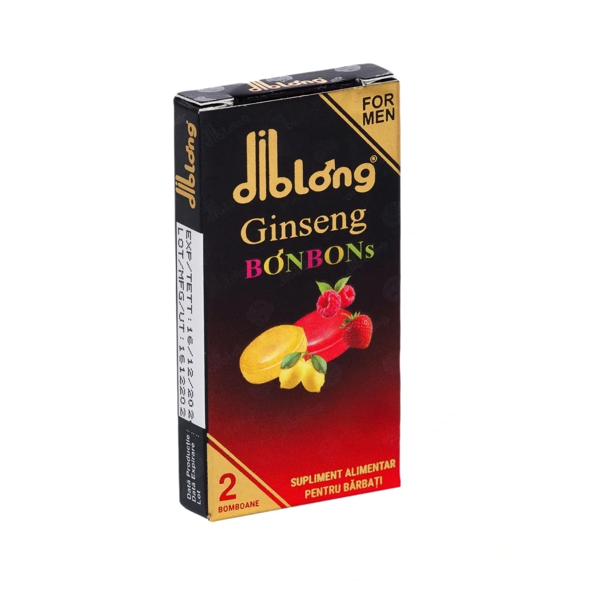 Diblong Supliment alimentar Ginseng Bonbons pentru barbati bomboane cu ingrediente naturale ce sustin sanatatea sexuala si functia erectila 1 cutie x 2 buc