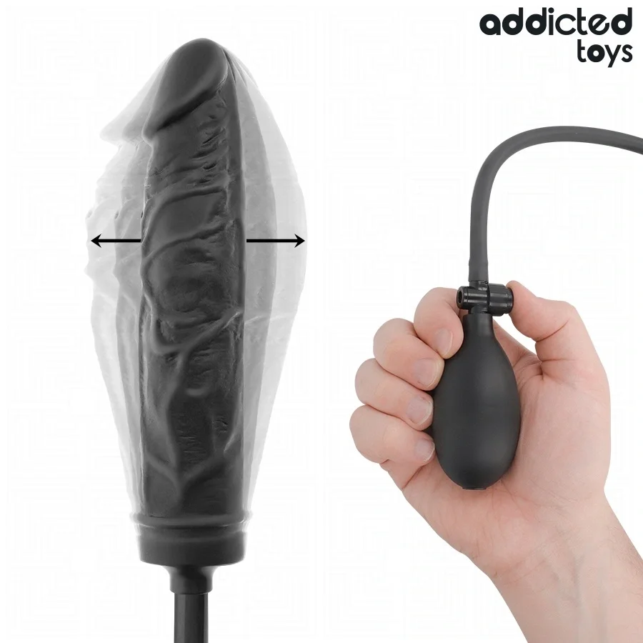  Dildo Gonflabil Addicted Toys Silicon Negru 19.5 cm