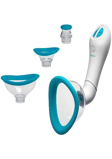 Doc Johnson Pompa Bloom Intimate Body 4 Accesorii Vibrating&Sucking Alb/Albastru