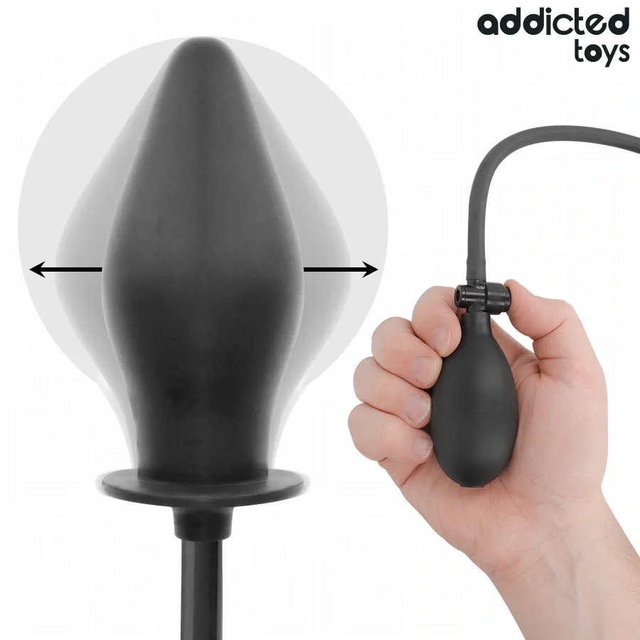  Dop Anal Gonflabil Addicted Toys Silicon Negru 12.3 cm