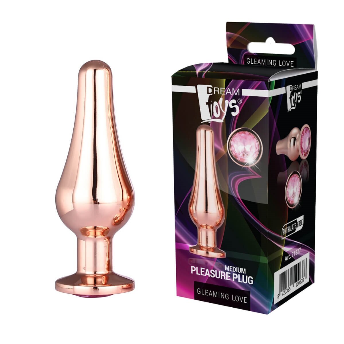 DREAM toys Dop Anal Pleasure Plug Medium Auriu Gleaming Love