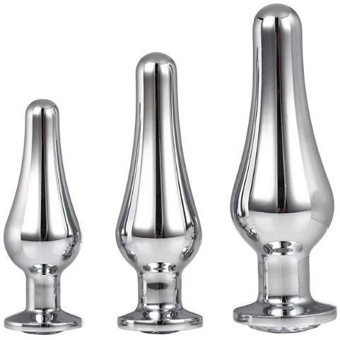DREAM toys Set 3 Dopuri Anale Pleasure Plug Argintiu Gleaming Love