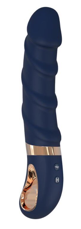 DREAM toys Vibrator Belenos 10 Moduri Vibratii Functie Incalzire Silicon Lichid USB Albastru 23 cm Goddess Collection