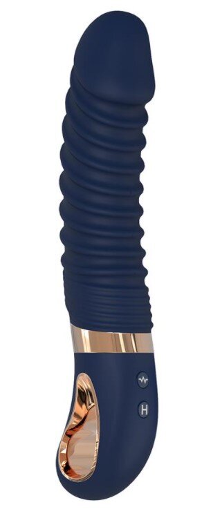 DREAM toys Vibrator Nereos 10 Moduri Vibratii Functie Incalzire Silicon Lichid USB Albastru 23 cm Goddess Collection